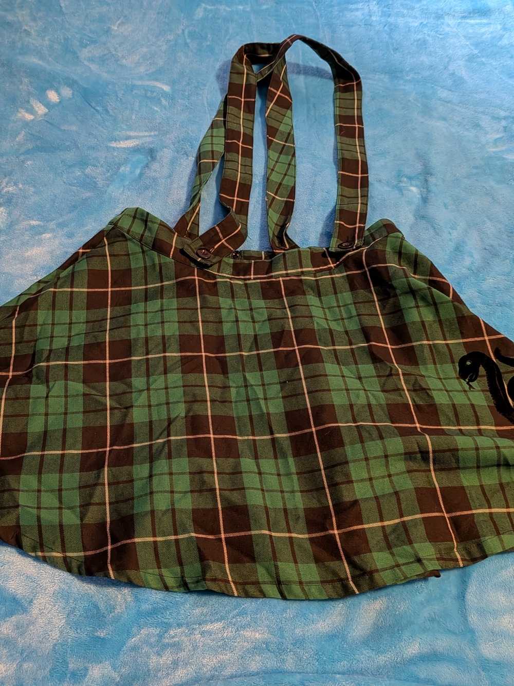 Hot Topic Exclusive Green Plaid Suspender Skirt Tartan Punk Emo Goth Alt Grunge